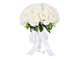 Bouquet de Noiva Rosas Brancas Estilo Clássico LAXISCREED