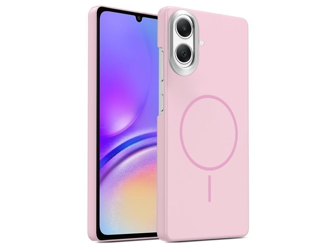 Capa Para Samsung Galaxy A05 Fina Circular Magsafe À Prova De Choque Dourada Em Policarbonato Rosa