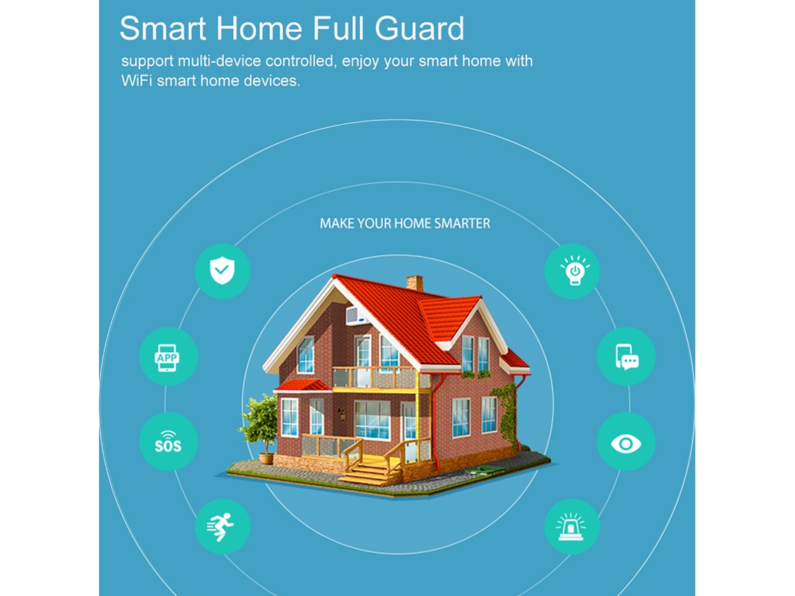 Sirene De Alarme Inteligente Wi Fi Sensor Segurança Residencial