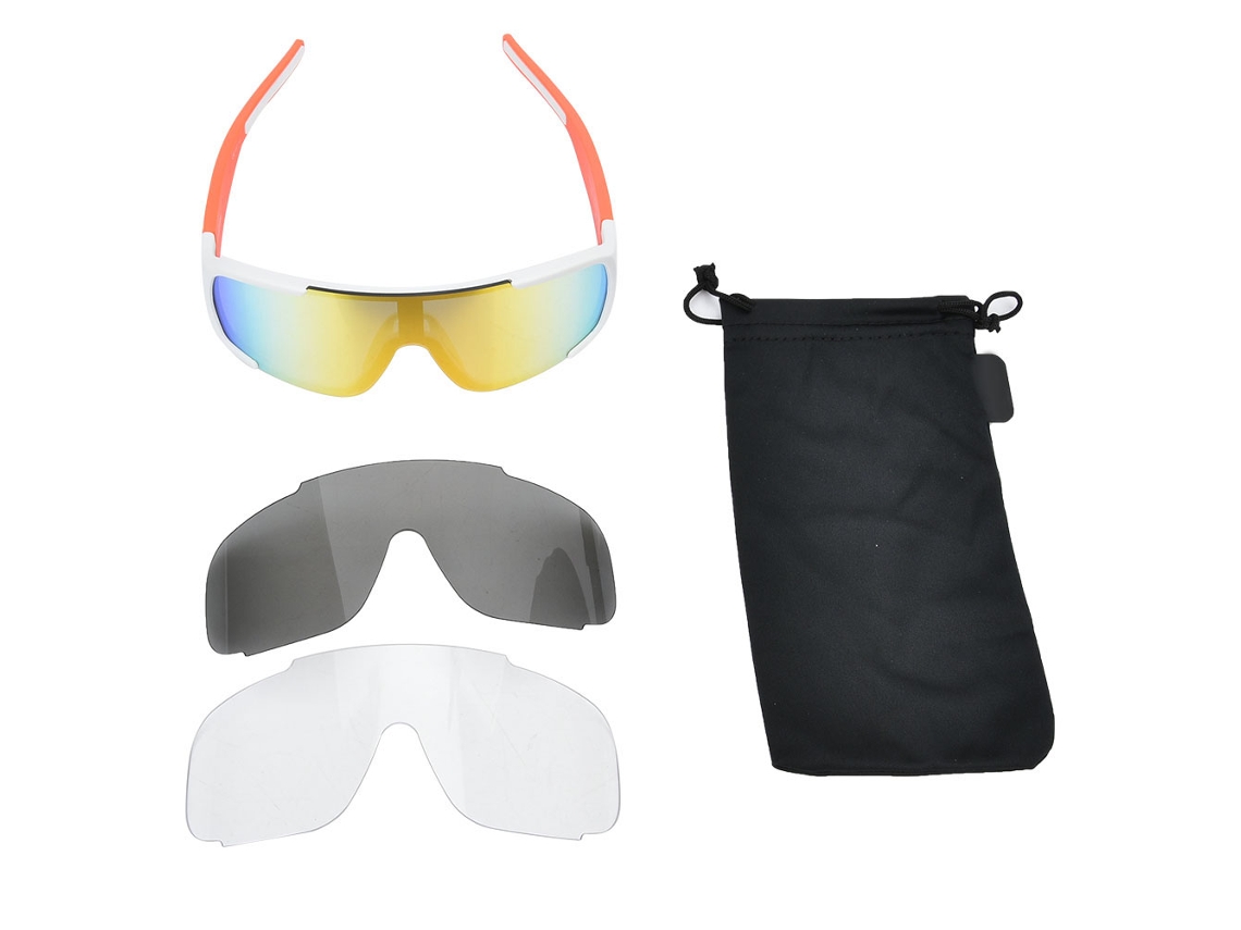Óculos Polarizados De Esporte Ao Ar Livre Anti-uv Para Ciclismo E Andar De Bicicleta (branco-laranja)