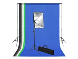 Vidaxl Kit Estúdio De Fotografia Com Fundo E Softbox De Iluminação