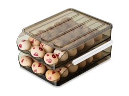 Organizador de Ovos Nova Line para Geladeira, Capacidade para 36 Ovos, Transparente Cinza