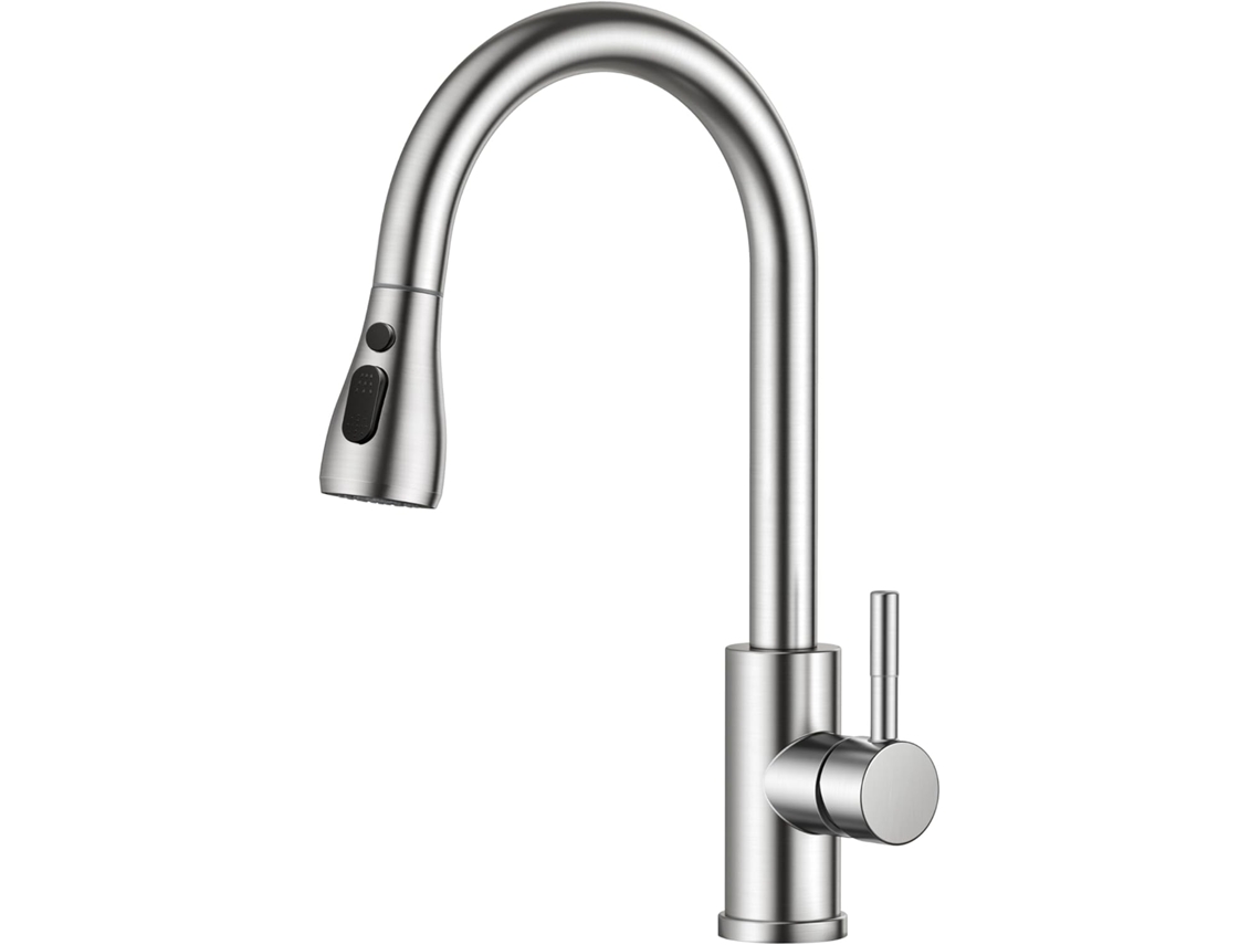 Mangueira Para Torneira, Em Aço Inoxidável Com Mangueira De 60 Cm, Bica Alta Giratória 360°, 2 Modos De Pulverização, Pulverizador Retrátil