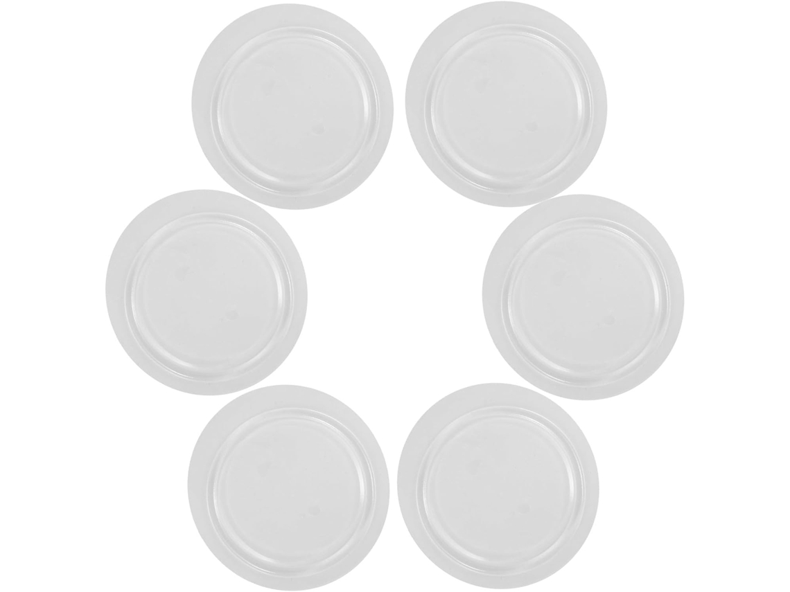 Conjunto De 6 Tapetes Redondos De Gel Adesivo Transparente Antiderrapante De 50 Mm