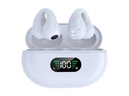 Auriculares Bluetooth True Wireless com Cancelamento de Ruído de Condução de Ar Ergonômico Clipe de Orelha Branco