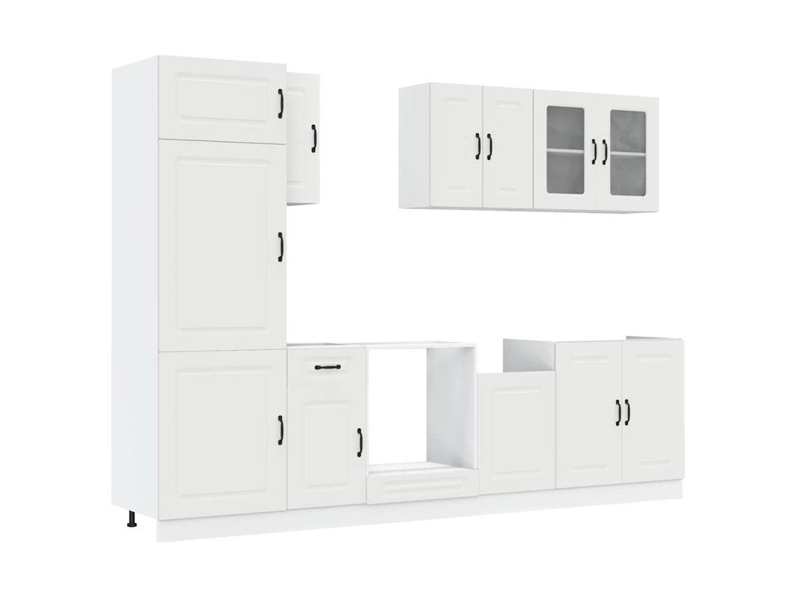 Conjunto de armários de cozinha Kalmar Branco com 8 peças - EXCLUSIVO DA MAISON