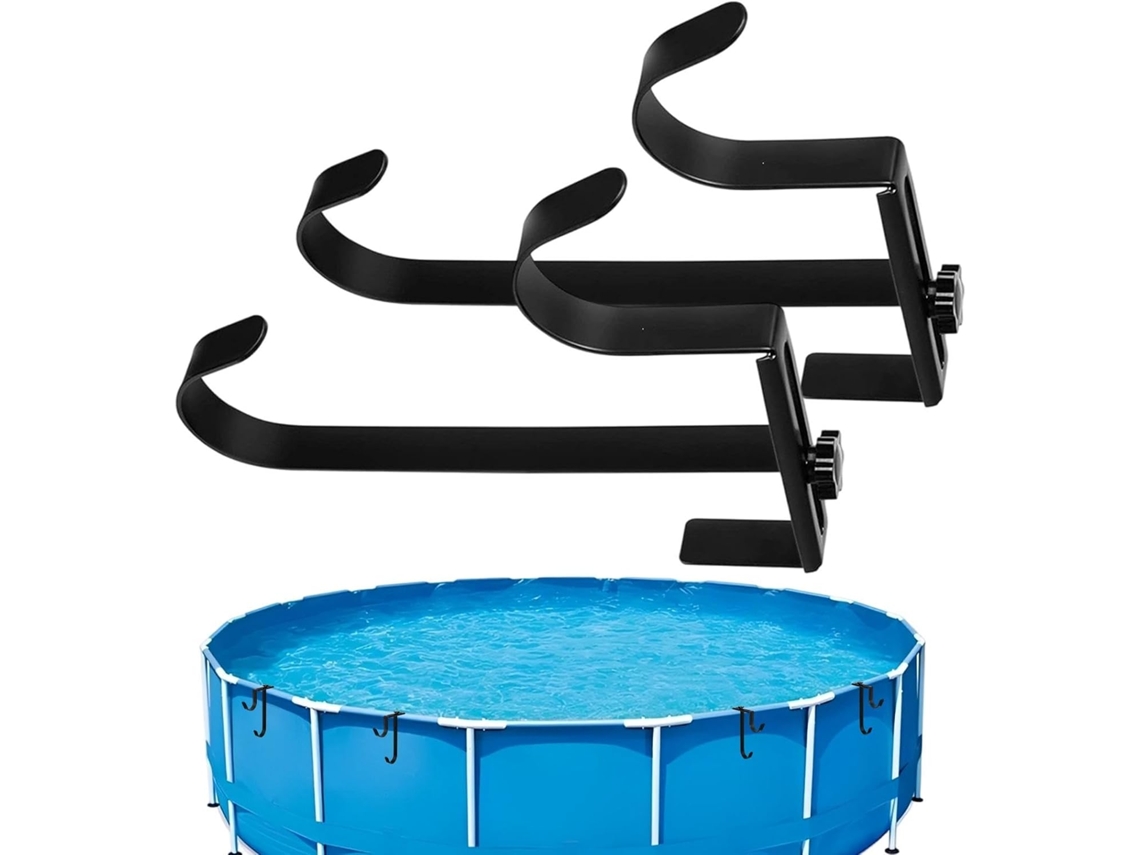 Suporte Genérico para Vara de Piscina Gancho Duplo Ajustável, Sistema de Organização Robusto, Pacote com 2 Unidades + CHABERLU