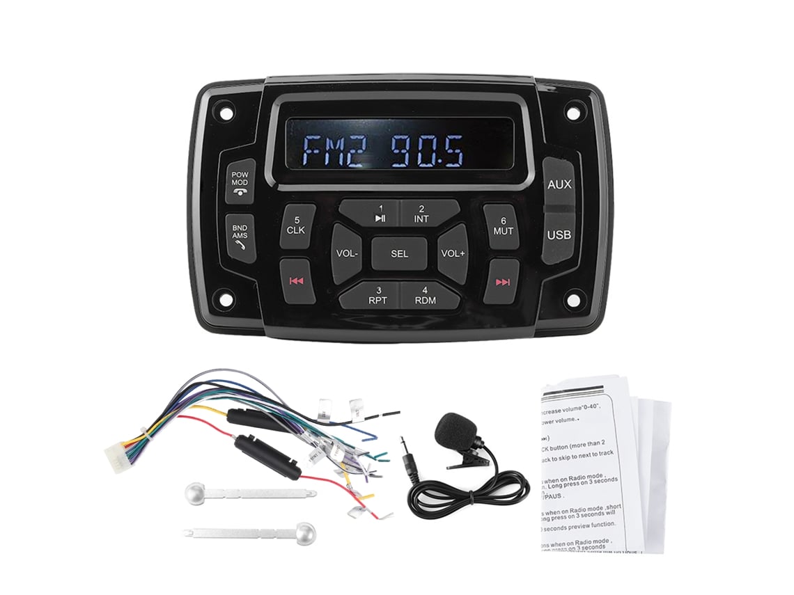 Reprodutor de MP3 12V com Bluetooth, à prova d'água IP66 AQUAFORGE