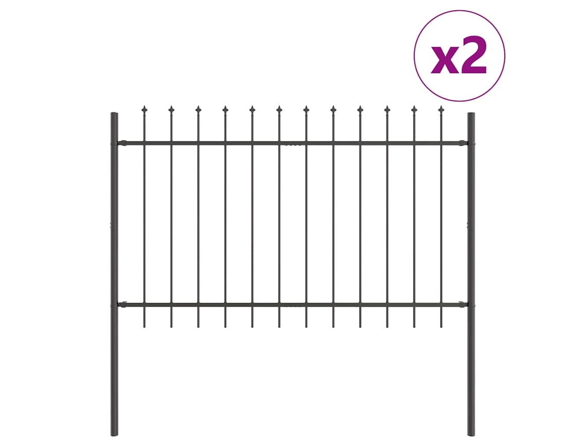 Conjunto 2 Painel De Jardim Vidaxl Cinzento Aço Revestido A Pó (3,4 X 1 M)
