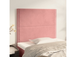 Vidaxl Cabeceira Rosa 80x5x118/128 Cm Veludo