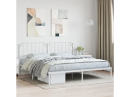 Vidaxl Estrutura De Cama Com Cabeceira 200x200 Cm Metal Branco