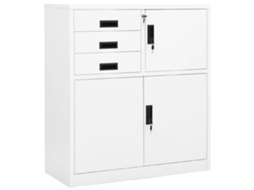 Vidaxl Armário De Escritório 90x40x102 Cm Aço Branco