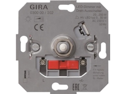 030000 Inserção dimmer LED 20 200w com lâmpada de interruptor rotativo Gira (030000)