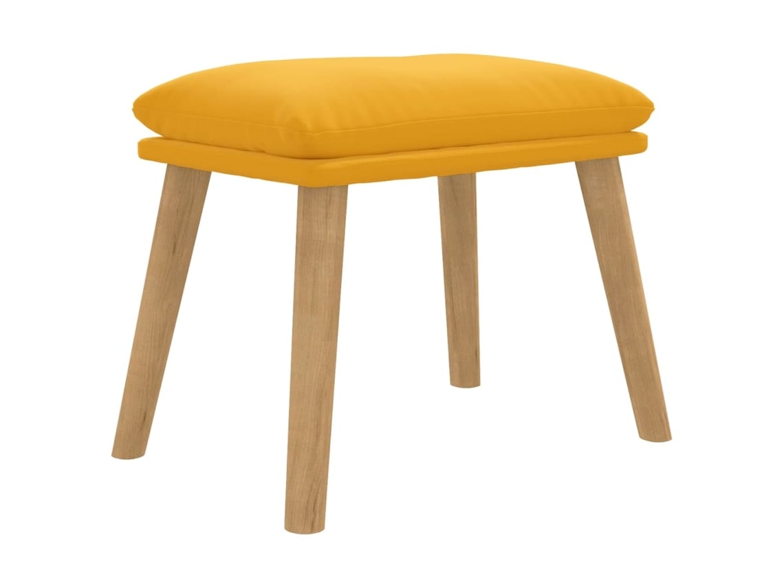 Apoio de pés VIDAXL Amarelo Veludo (45x29.5x39 cm )