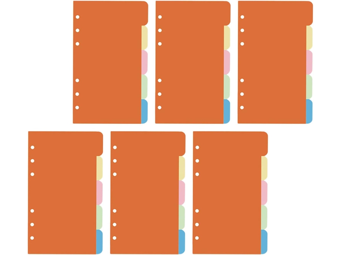 Conjunto de 40 divisórias coloridas com índice, organizadores de papel para mesa, sala de aula e outros ambientes.