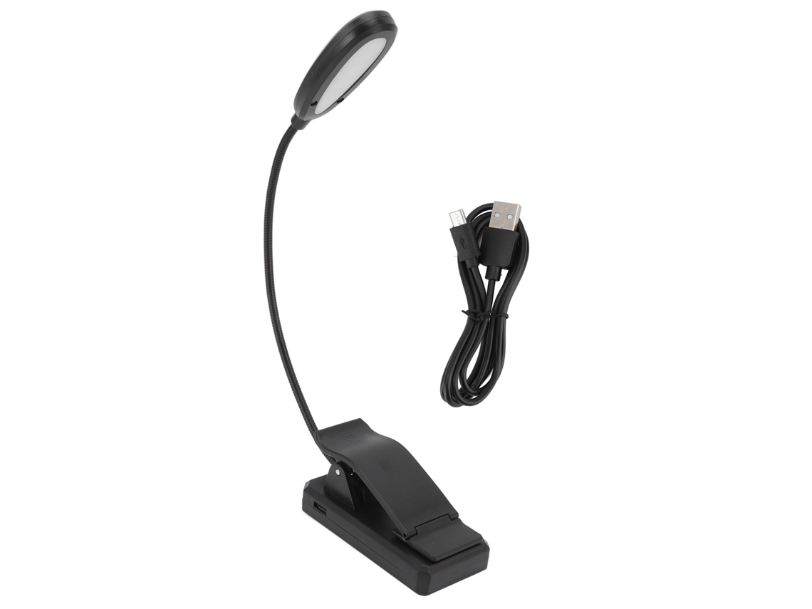 Lâmpada de Mesa clamp 360° rotativa 3 temperaturas de cor 5 LEDs luz de trabalho recarregável para leitura estudo com S/MARCA