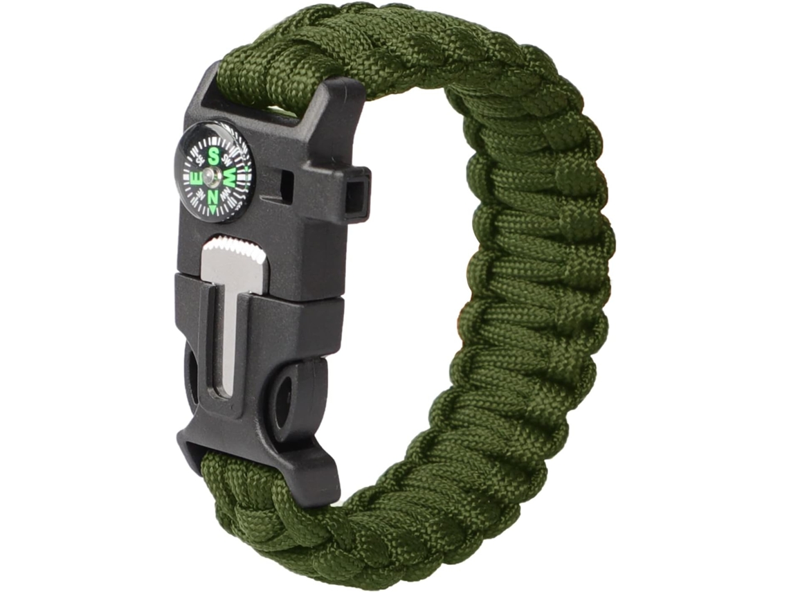 Pulseira de Sobrevivência com Bússola, Apito e Acessórios BRILVIBERA