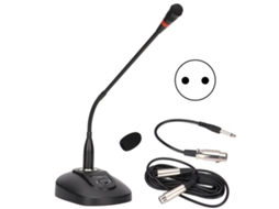 Microfone Gooseneck ajustável com cabo XLR para cabo de 6,35 mm, plugue de transmissão de conferência EU 100 240 V Slowmoose