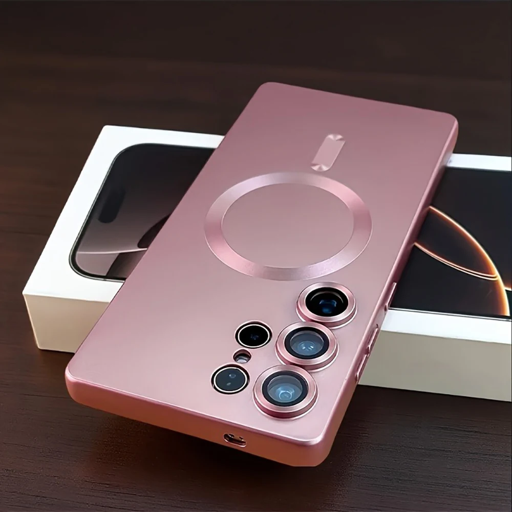 Capa Para Celular (galaxy S23 Rosa), Com Fecho Magnético Luxuoso E Material Tpu Fosco Macio.