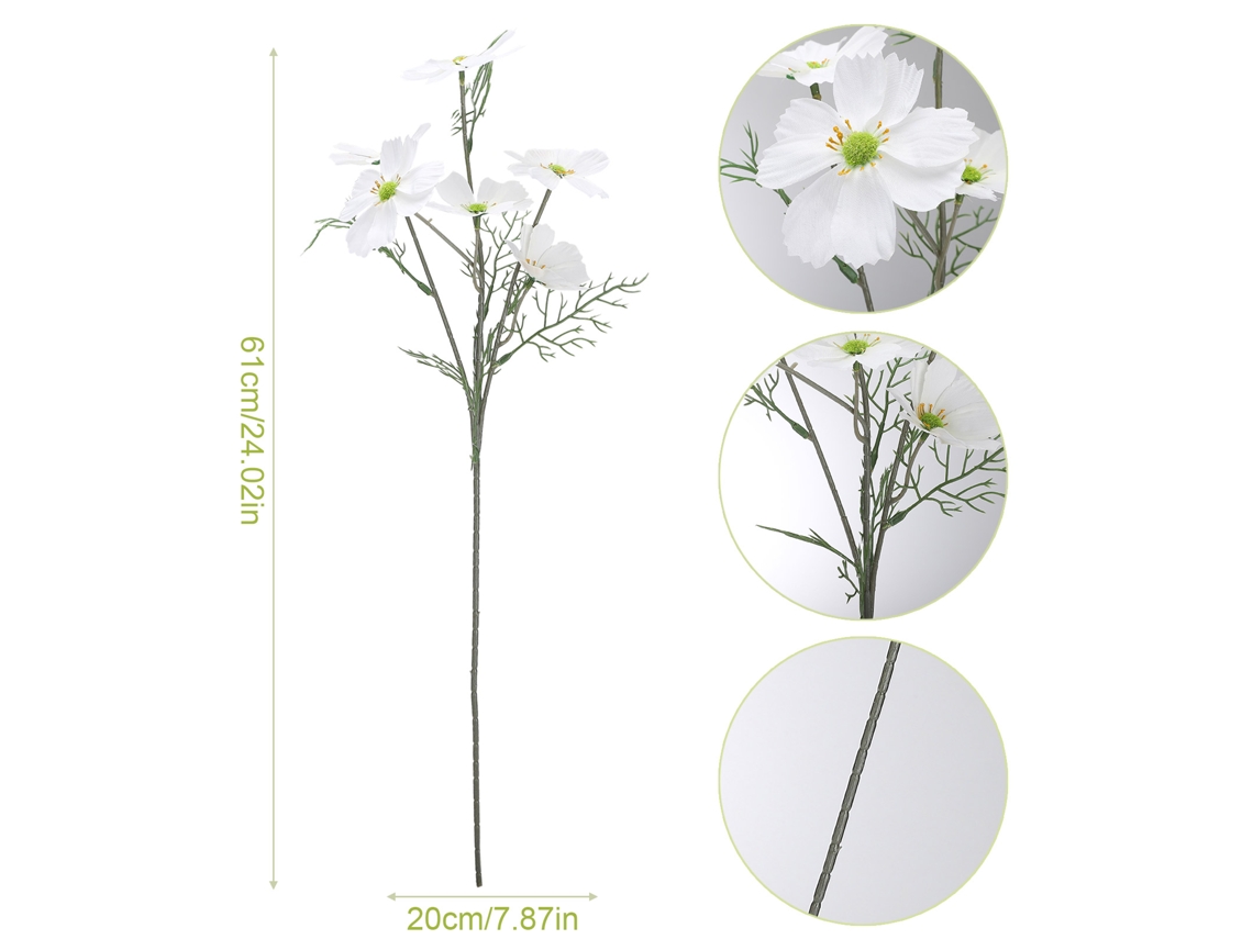 Flores Artificiais (6 Cabeças, 60cm Comprimento)