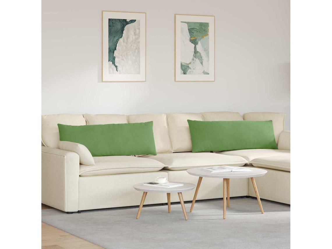 Vidaxl Travesseiros De Sofá 2 Pcs Verde Claro 120 X 40 Cm