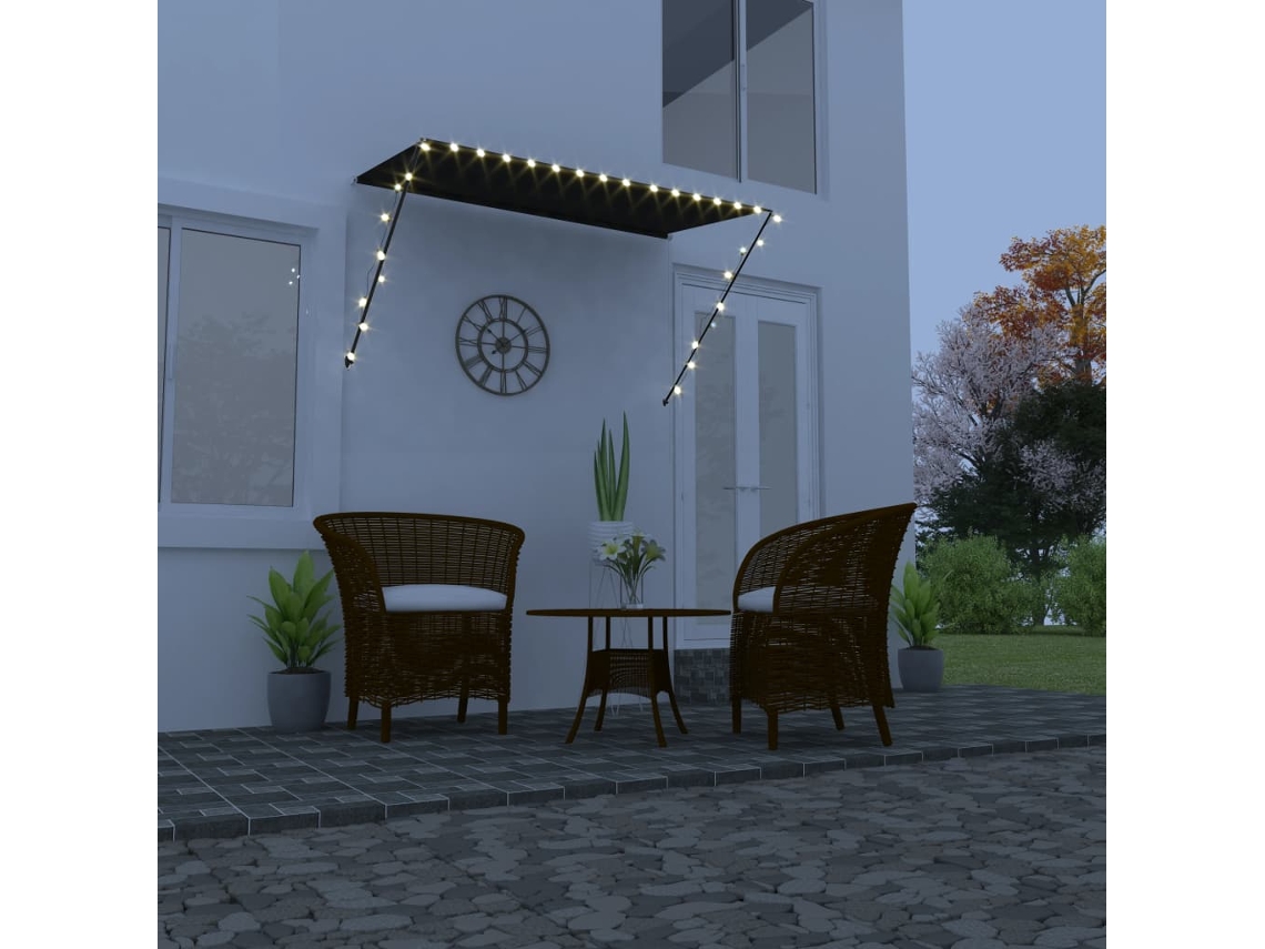 Vidaxl Toldo Retrátil Com Led 250x150 Cm Antracite
