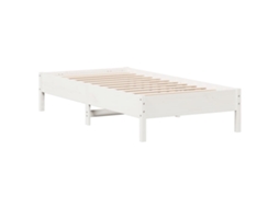 Cama Sem Colchão de Madeira de Pinho Maciça Branco MAISON EXCLUSIVE 90x190 cm