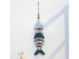 Decoração de Pescado Nova Line com Osso de Peixe em Rede Rústica | S/MARCA