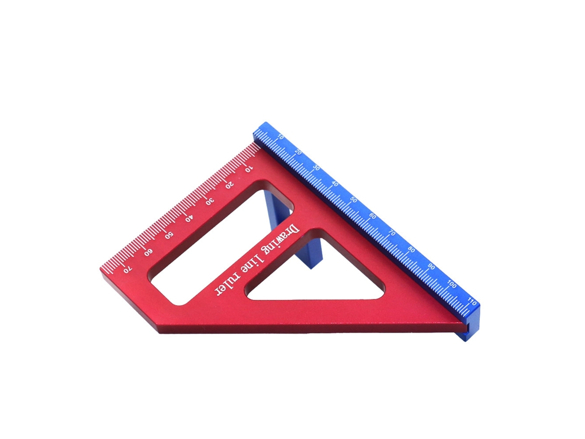 Laxiscreed Régua De Carpintaria Com Marcação Triangular 45°/90° Para Medições Precisas
