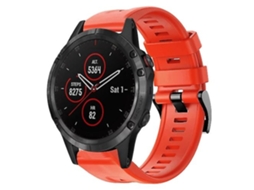 Lurelia Pulseira De Silicone Vermelha, Compatível Com Garmin Fenix 5 Plus