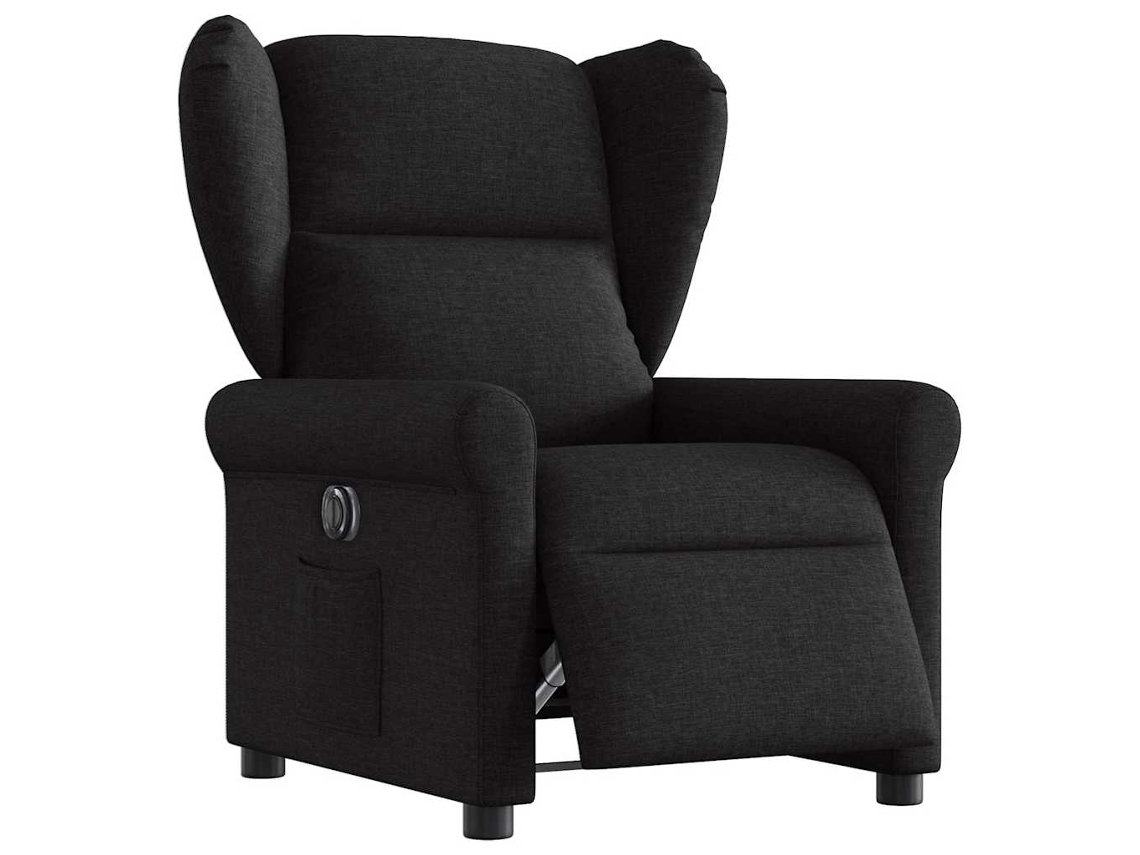 Vidaxl Poltrona Elétrica Reclinável Tecido Preto