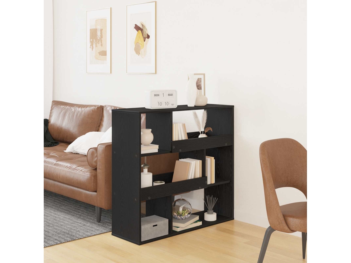 Vidaxl Prateleira De Livros 4 Níveis 100 X 33 X 94,5 Cm Carvalho Preto