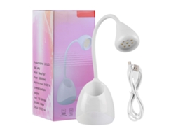 Lâmpada De Unhas Led Com 8 Pérolas Usb, Secador Rápido Portátil Para Esmalte Em Gel, Manicure Caseira E Salão, Branco
