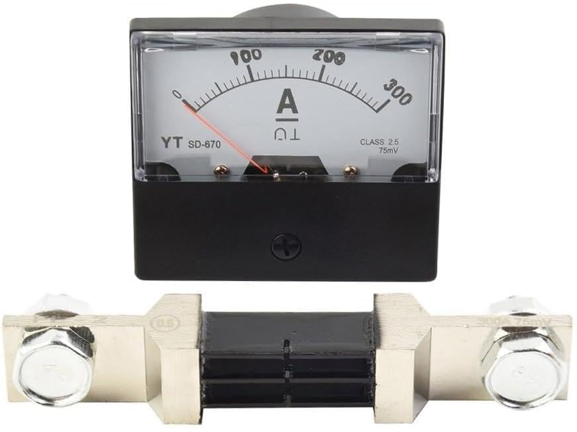 Amperímetro Analógico Cc 0-200a 300a Com Painel De Derivação 75mv
