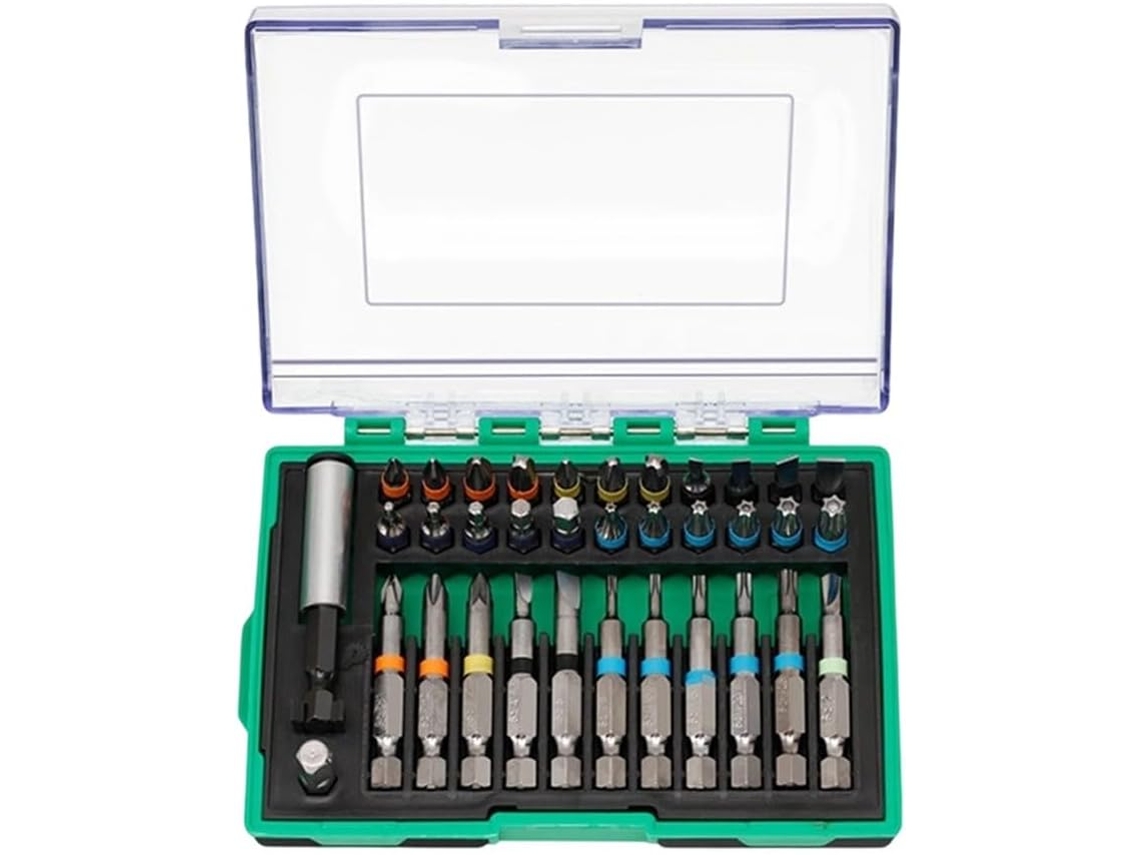 Conjunto De 35 Peças Bits Chave Fenda Precisão Com Haste Extensão, Em