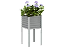 Vidaxl Vaso/floreira De Jardim 45x45x88 Cm Aço Cinzento