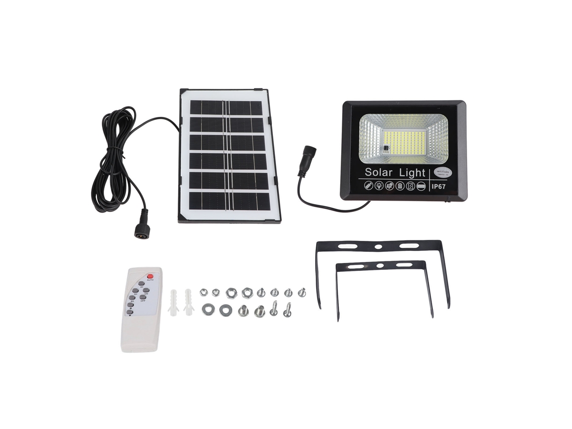 Luz Solar Led Externa À Prova D'água Com Controle Remoto Para Pátio E Parque