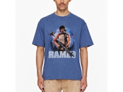Rockinstone Rambo Movie Wild Blue Yonder Heather Royal Adult T-shirt Size:m