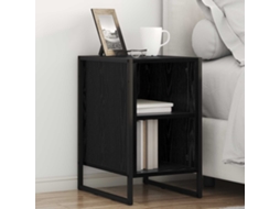 Vidaxl Mesa-de-cabeceira Carvalho Preto 39.5 X 30 X 50 Cm