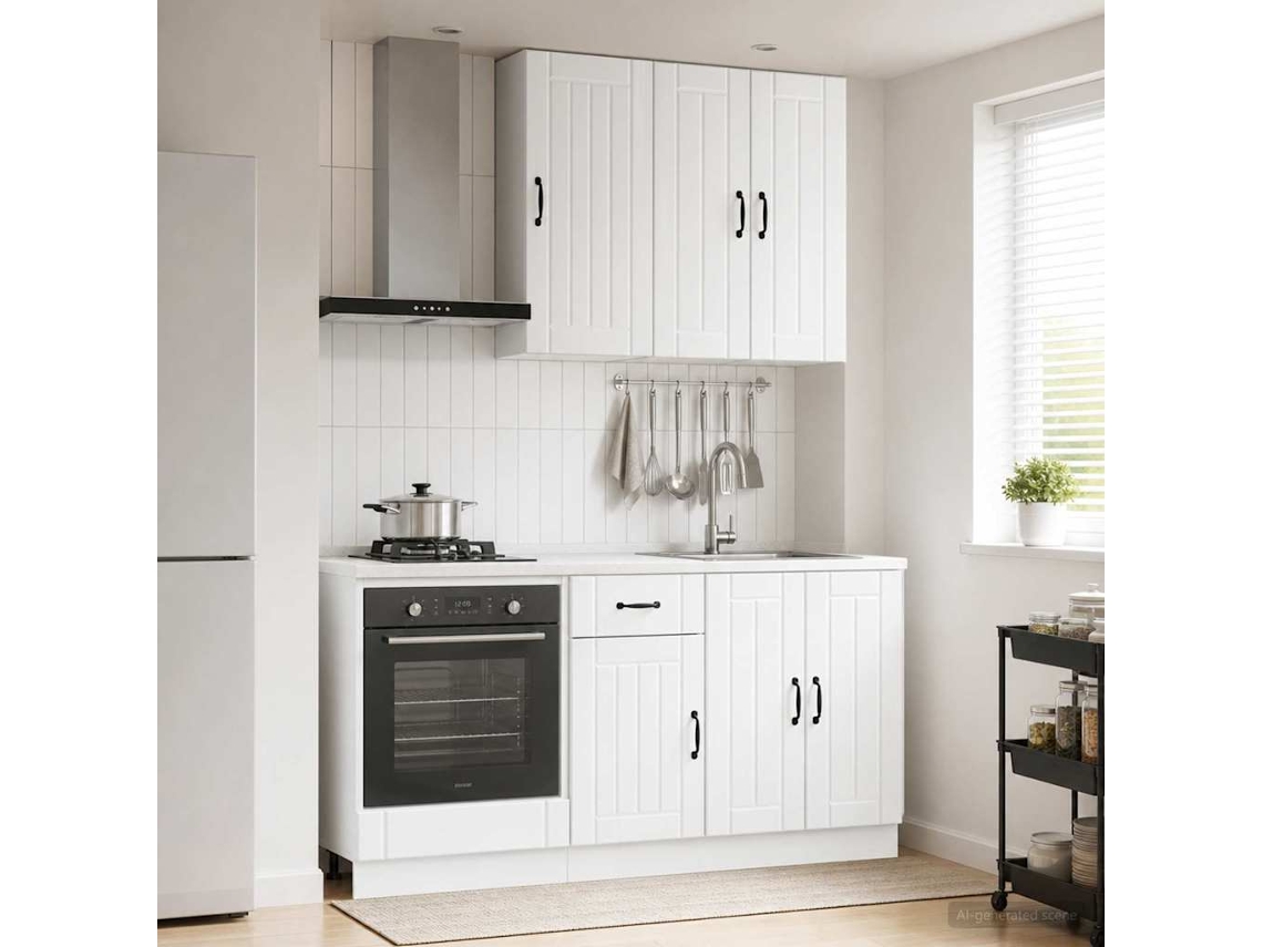 Vidaxl Unidade De Cozinha Lucca 5 Unid. Branco Brilhante