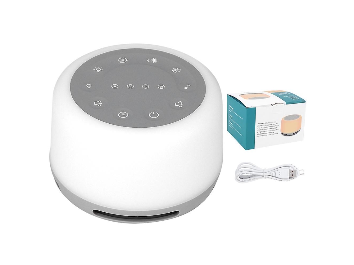 Máquina Portátil de Auxílio Ao Sono Dispositivo Terapia Som Ruído Branco 24 Sons Suaves Alto falante Relax Amento Luz Noturna com 7 Mo GOKOCO