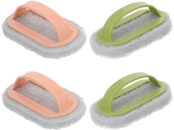 Escova De Limpeza Para Uso Interno Com Cabo Ergonômico, Conjunto De 4 Peças Feito Abs E Fibra Algodão, Para Uso
