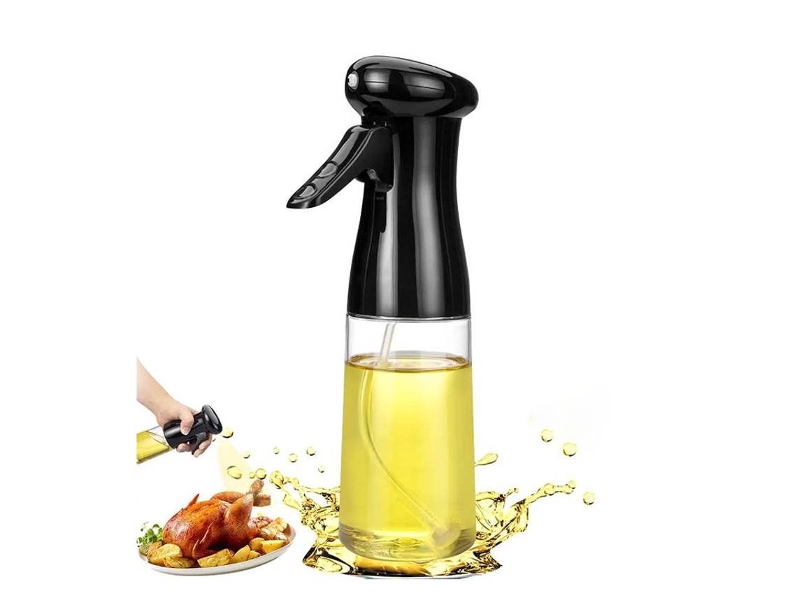 Frasco Spray Recarregável Para Óleo E Azeite, 200 Ml, Para Aplicação Controlada De Temperos Na Cozinha