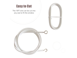 Fio de Cortina 10ft com 4 Ganchos para Diy
