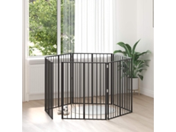 Vidaxl Portão Para Cachorros 6 Unid. Preto 80 X 100 Cm Aço Galvanizado