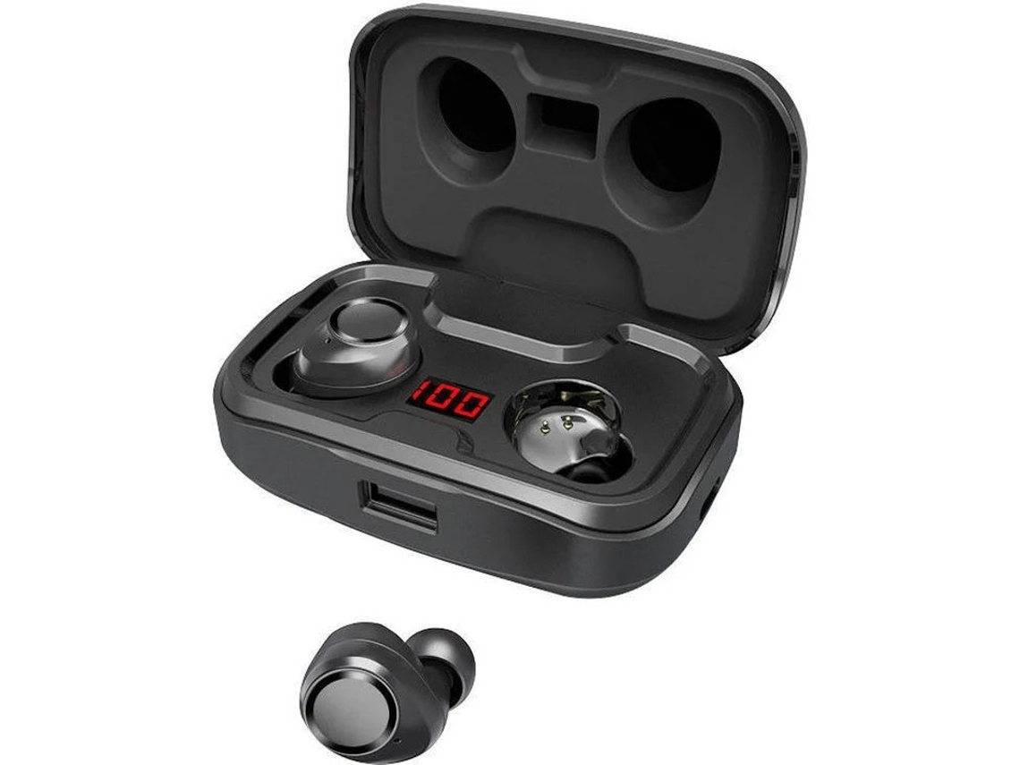 Auriculares Bluetooth True Wireless Bestvite (in Ear - Microfone - Noise Cancelling - Preto)