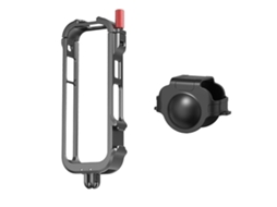 Gaiola Metálica Para Insta360 X4 | Protetora, Compatível Com Acessórios, Preta - Proteção Máxima Sua Câmera-aquaforge