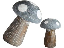 Kit de 2 Estatuetas de Cogumelos em Resina, Cogumelos de Jardim, Cogumelos Grandes e Pequenos, Decoração Estética para CHABERLU