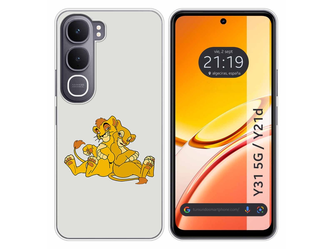 Capa Tumundosmartphone De Silicone Para Vivo Y31 5g / Y21d Com Estampa De Leão Em Desenho Animado
