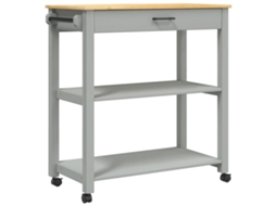 Kitchen Trolley, Kitchen Trolleys Vidaxl Cinzeto Madeira De Pinho (84 X 40 X 88.5 Cm)